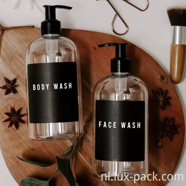 Groothandel plastic cilinderfles met fancy plastic lotionpomp dispenser voor body crème shampoo verpakking